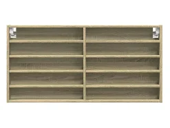 vidaxl Armário vitrine 100x8,5x50 cm derivados madeira carvalho sonoma^ Vitrina