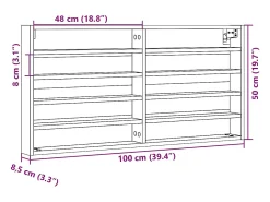 vidaxl Armário vitrine 100x8,5x50 cm derivados madeira carvalho sonoma^ Vitrina