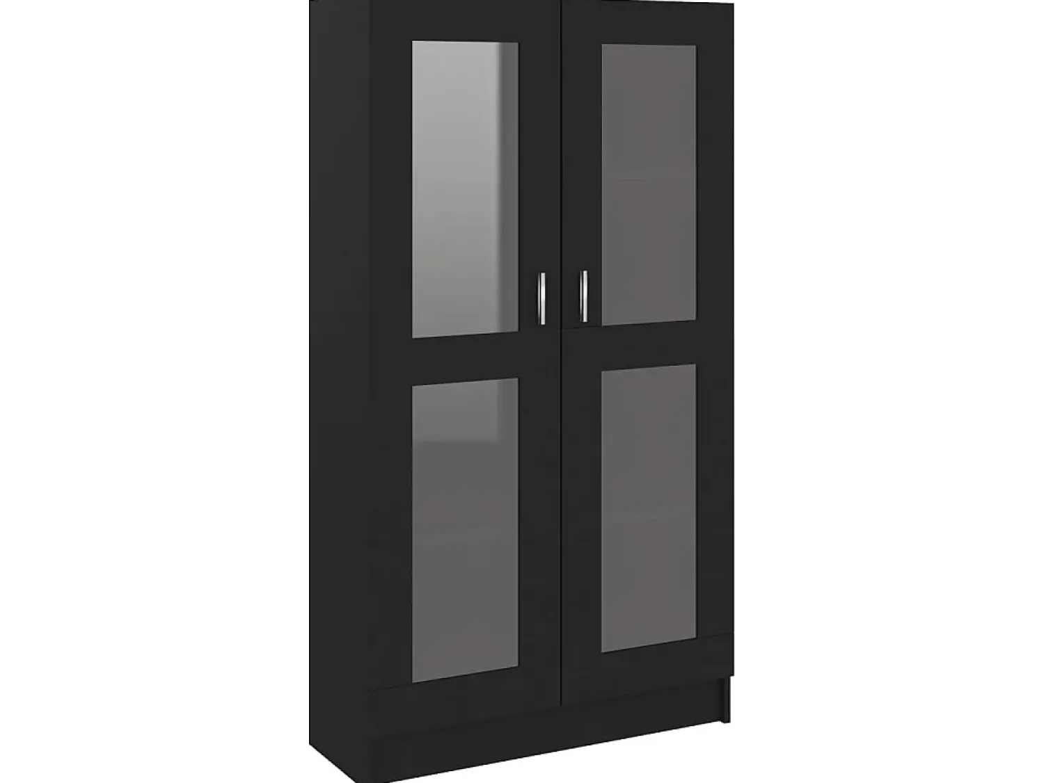Vitrina* Armário vitrine 82,5x30,5x150 cm derivados de madeira PT151108 Preto