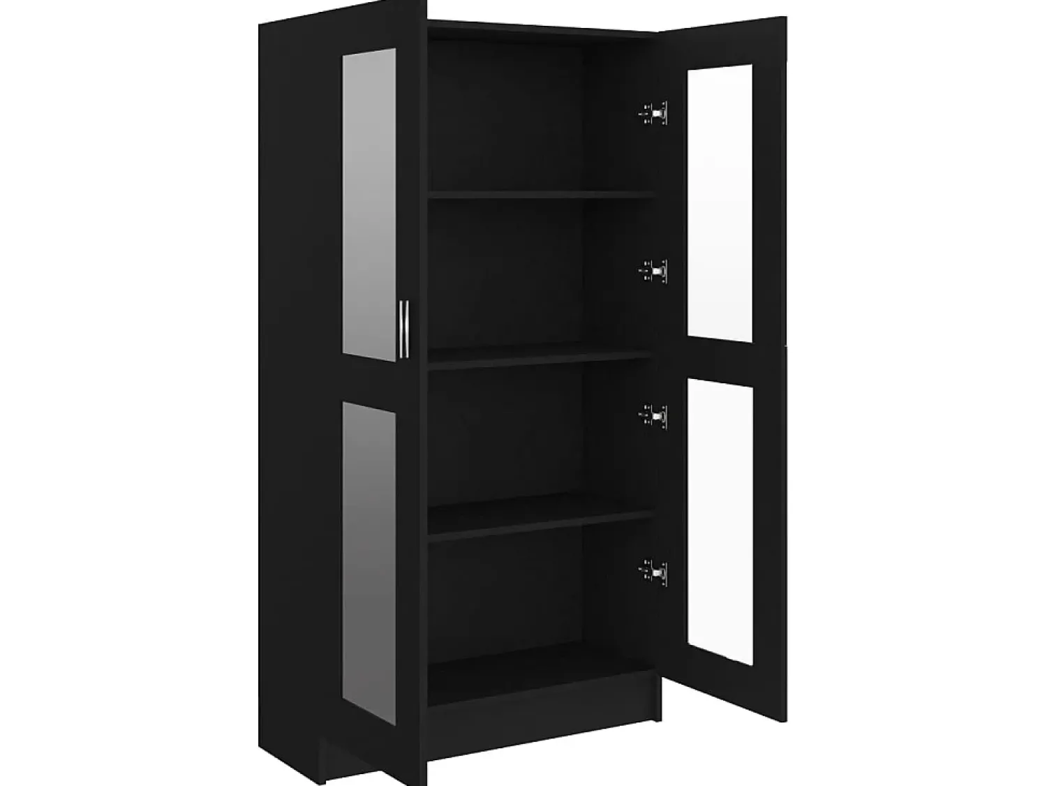 Vitrina* Armário vitrine 82,5x30,5x150 cm derivados de madeira PT151108 Preto