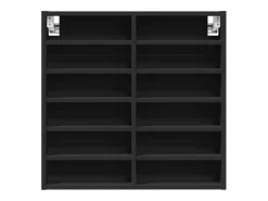 Vitrina* Armário vitrine 60x8,5x58 cm derivados de madeira PT468391 Preto