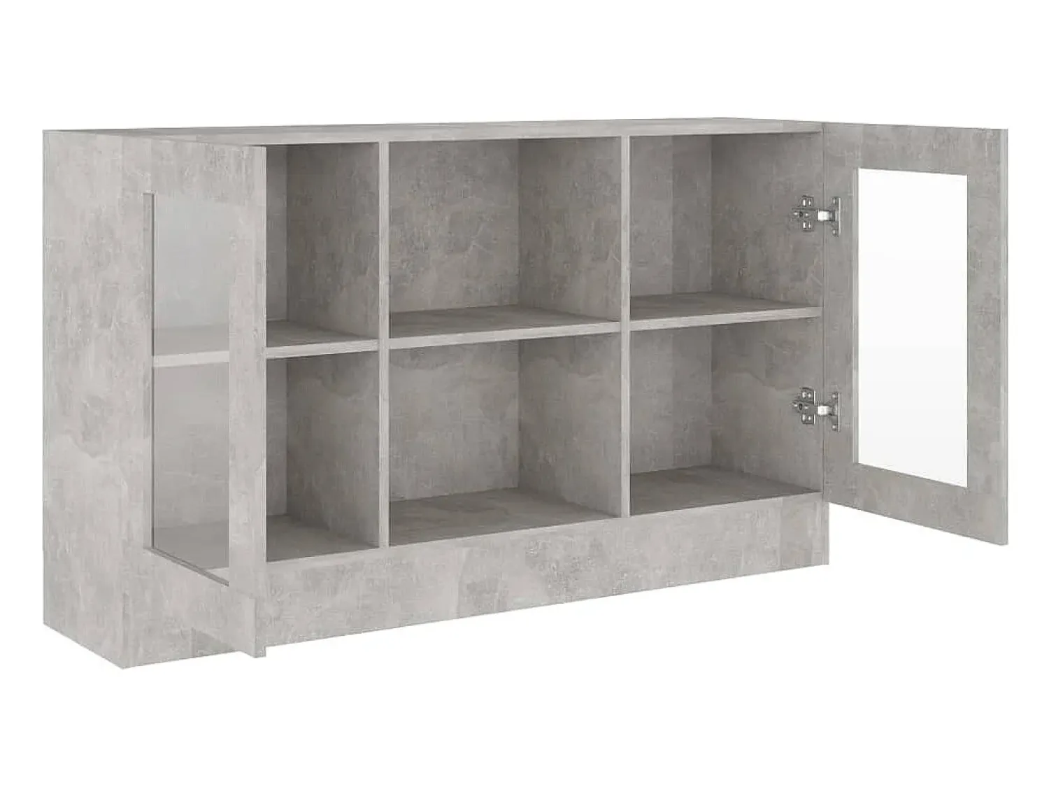 Vitrina* Armário vitrine 120x30,5x70 cm derivados madeira cinza cimento PT151623 Cinzento
