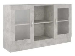 Vitrina* Armário vitrine 120x30,5x70 cm derivados madeira cinza cimento PT151623 Cinzento