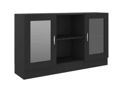 Vitrina* Armário vitrine 120x30,5x70 cm derivados de madeira PT505793 Preto