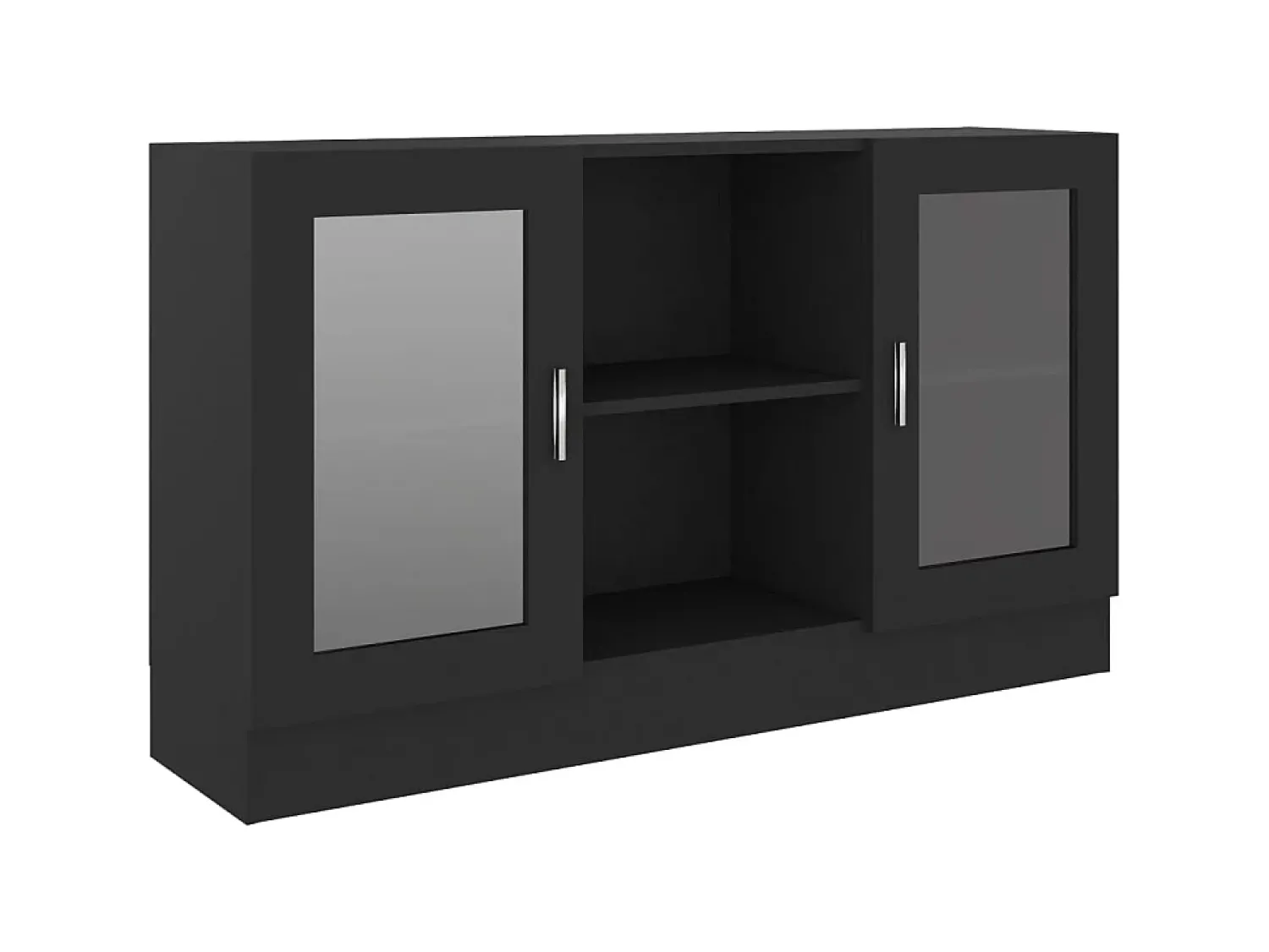 Vitrina* Armário vitrine 120x30,5x70 cm derivados de madeira PT505793 Preto