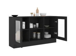 Vitrina* Armário vitrine 120x30,5x70 cm derivados de madeira PT505793 Preto