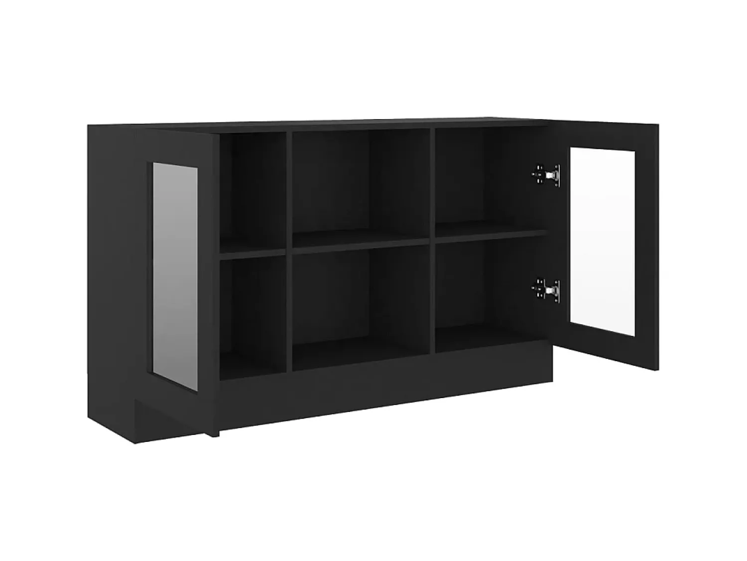 Vitrina* Armário vitrine 120x30,5x70 cm derivados de madeira PT505793 Preto