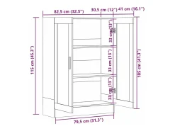 Vitrina|vidaxl Armário vitrine 82,5x30,5x115 cm derivados de madeira Branco