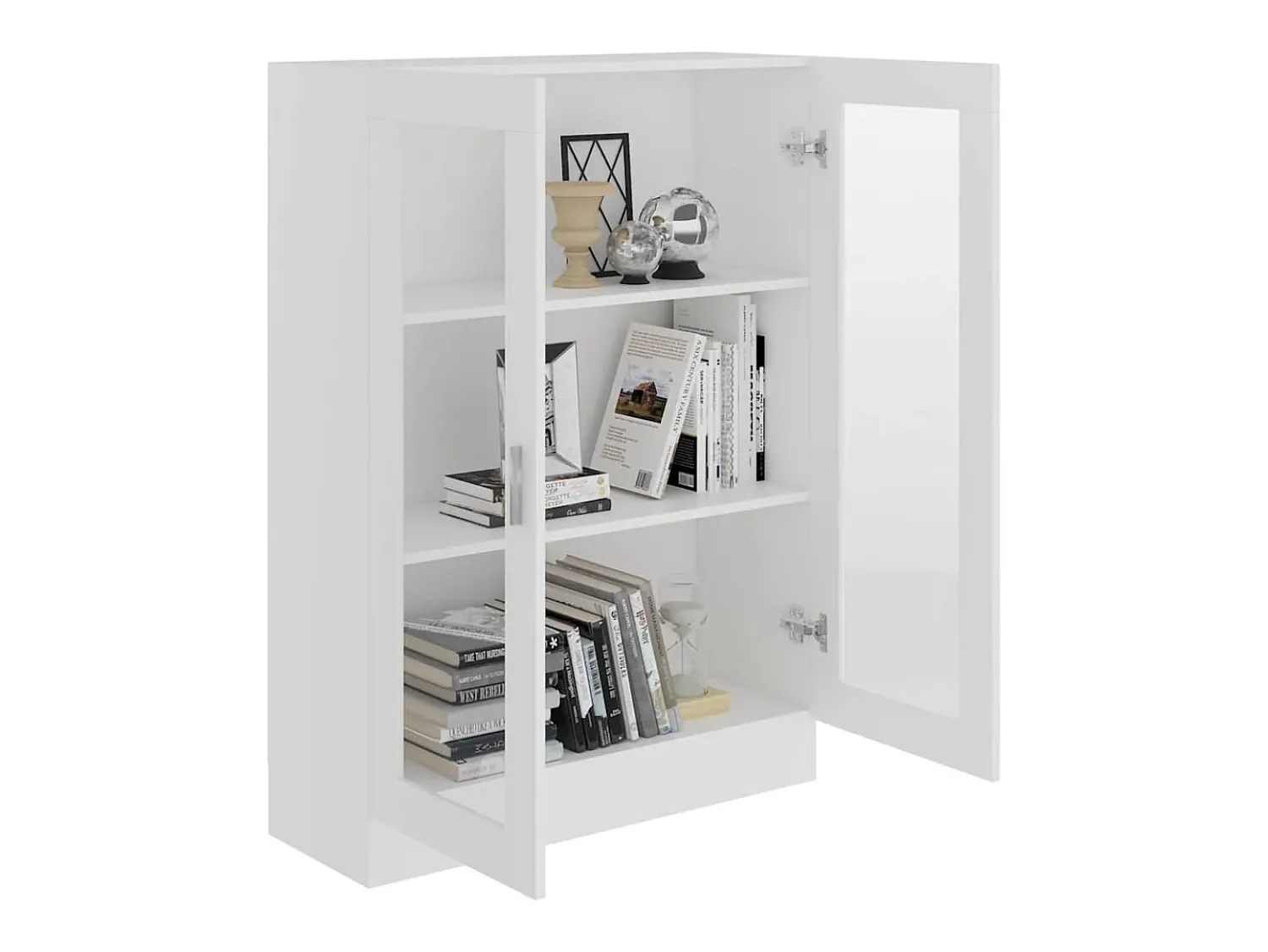 Vitrina|vidaxl Armário vitrine 82,5x30,5x115 cm derivados de madeira Branco