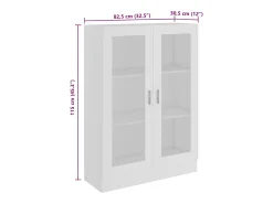 Vitrina|vidaxl Armário vitrine 82,5x30,5x115 cm derivados de madeira Branco