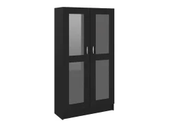 New vidaxl Armário vitrine 82,5x30,5x150 cm derivados de madeira Preto