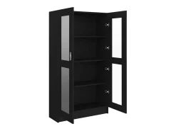 New vidaxl Armário vitrine 82,5x30,5x150 cm derivados de madeira Preto