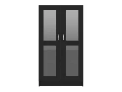 New vidaxl Armário vitrine 82,5x30,5x150 cm derivados de madeira Preto
