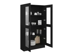 New vidaxl Armário vitrine 82,5x30,5x150 cm derivados de madeira Preto