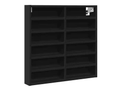 Vitrina|vidaxl Armário vitrine 60x8,5x58 cm derivados de madeira Preto