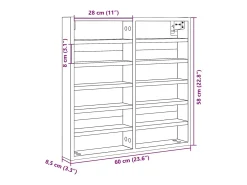 Vitrina|vidaxl Armário vitrine 60x8,5x58 cm derivados de madeira Preto