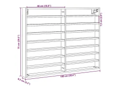 vidaxl Armário vitrine 100x8,5x75 cm derivados de madeira^ Vitrina