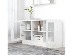 Vitrina* Armário vitrine 120x30,5x70 cm derivados de madeira PT340597 Branco