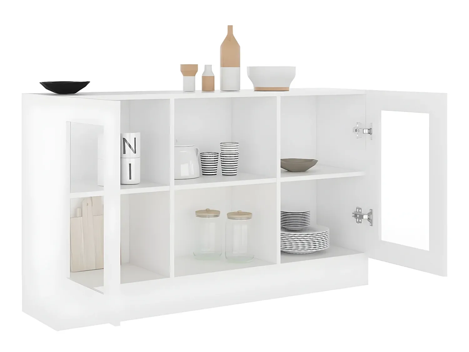Vitrina* Armário vitrine 120x30,5x70 cm derivados de madeira PT340597 Branco