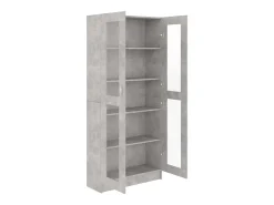 Clearance vidaxl Armário vitrine 82,5x30,5x185,5cm derivados madeira Cinzento