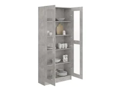 Clearance vidaxl Armário vitrine 82,5x30,5x185,5cm derivados madeira Cinzento