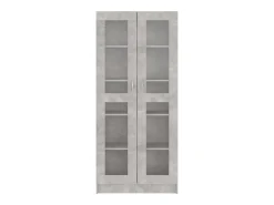 Clearance vidaxl Armário vitrine 82,5x30,5x185,5cm derivados madeira Cinzento