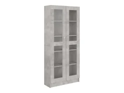 Clearance vidaxl Armário vitrine 82,5x30,5x185,5cm derivados madeira Cinzento