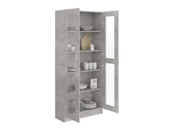 Best Armário vitrine 82,5x30,5x185,5cm derivados madeira PT869789 Cinzento