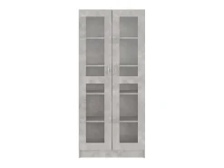 Best Armário vitrine 82,5x30,5x185,5cm derivados madeira PT869789 Cinzento