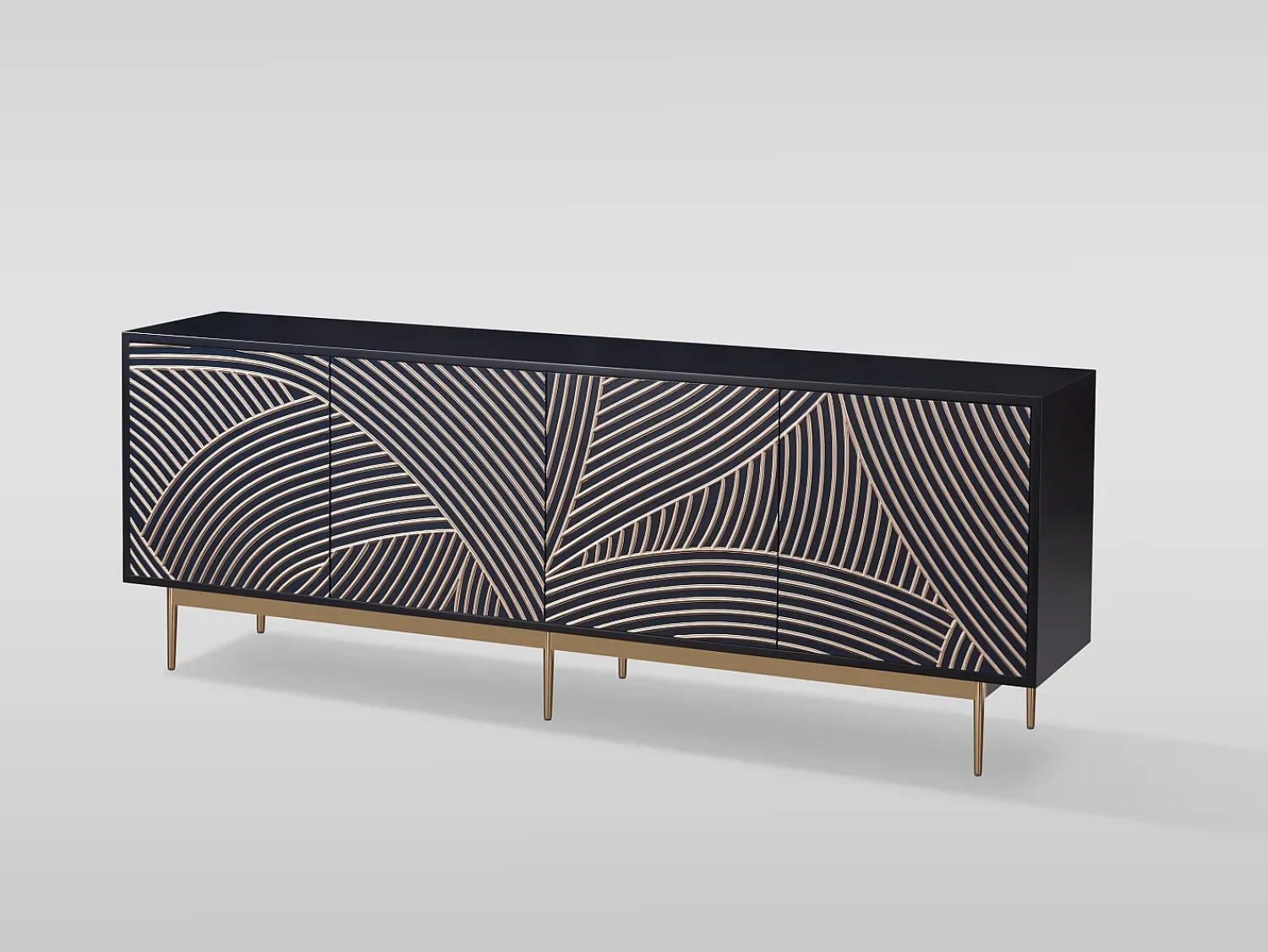 Armário 200x72x40 cm azul escuro Stilig ST316^ Móvel De Tv