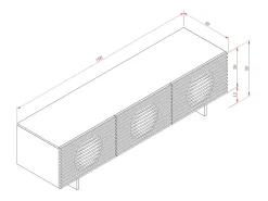 Móvel De Tv| Armário 180x50x49 cm Hudson H11 Branco