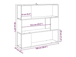 vidaxl Armário/divisória de quarto madeira velha 100x24x94 cm Castanho