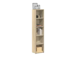 Móvel De Arrumação*vidaxl Armários CD 2 pcs 21x16x93,5 cm contraplacado carvalho sonoma Natural claro