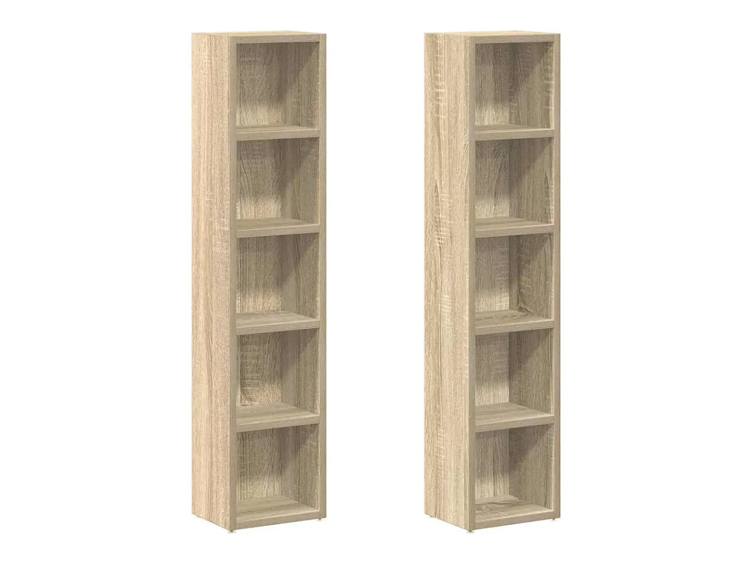 Móvel De Arrumação*vidaxl Armários CD 2 pcs 21x16x93,5 cm contraplacado carvalho sonoma Natural claro