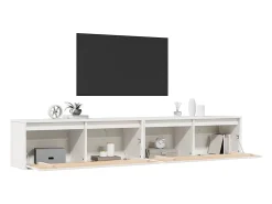 vidaxl Armários de parede 2 pcs 100x30x35 cm pinho maciço branco^ Prateleira