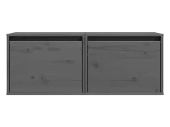 vidaxl Armários de parede 2 pcs 45x30x35 cm pinho maciço cinza^ Prateleira