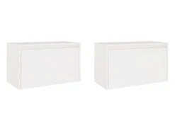 Outlet vidaxl Armários de parede 2 pcs 60x30x35 cm pinho maciço branco Castanho