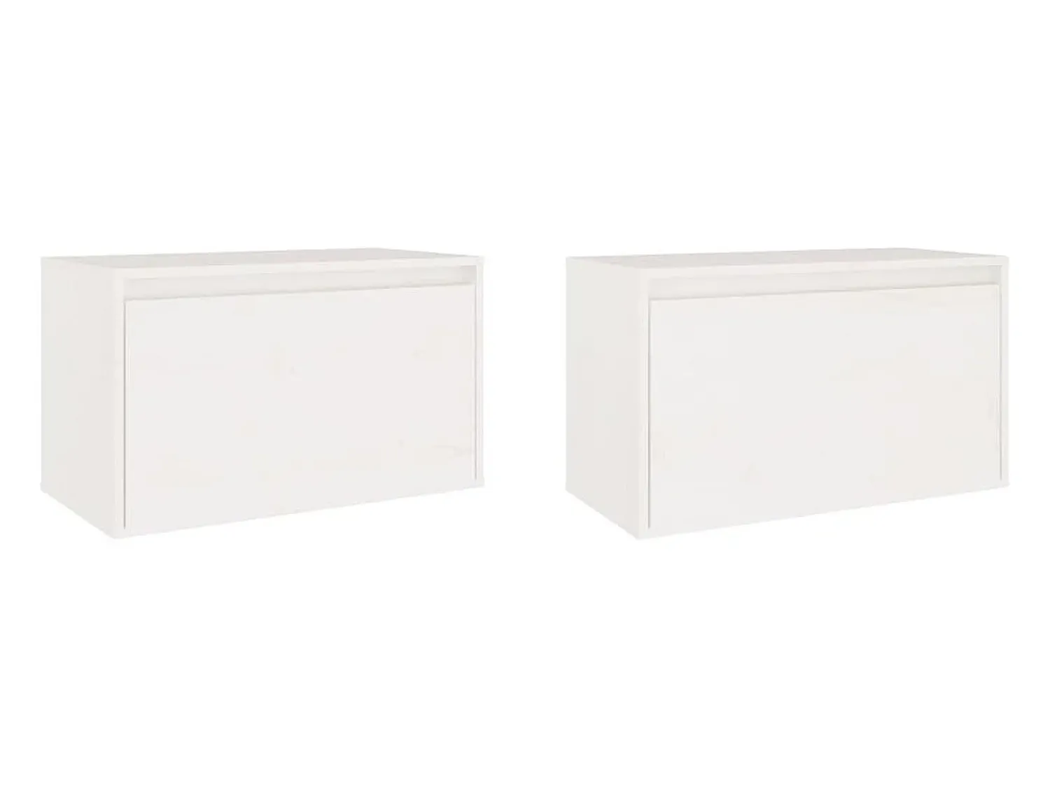 Outlet vidaxl Armários de parede 2 pcs 60x30x35 cm pinho maciço branco Castanho