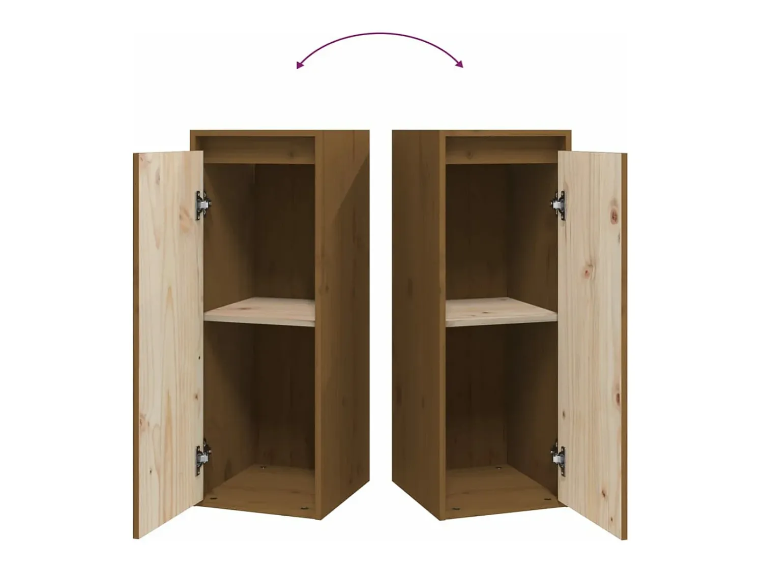 Prateleira|vidaxl Armários de parede 2 pcs 30x30x80 cm pinho maciço -mel Castanho
