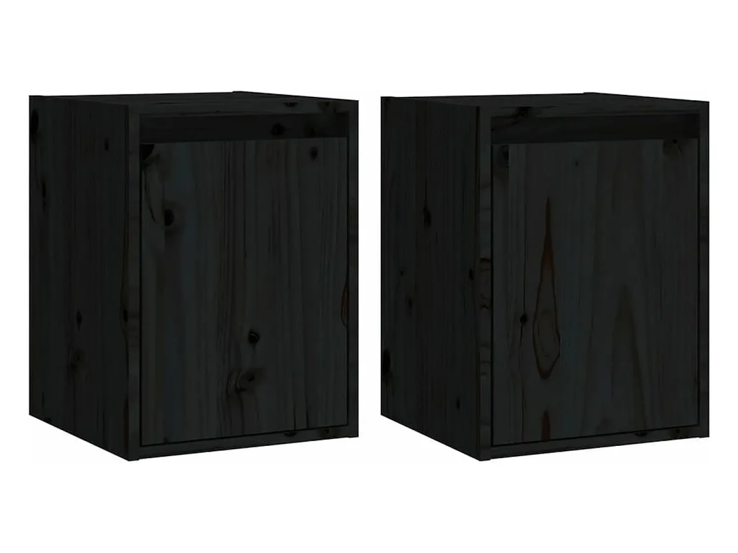 Prateleira|vidaxl Armários de parede 2 pcs 30x30x40 cm pinho maciço Preto