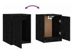 Prateleira|vidaxl Armários de parede 2 pcs 30x30x40 cm pinho maciço Preto