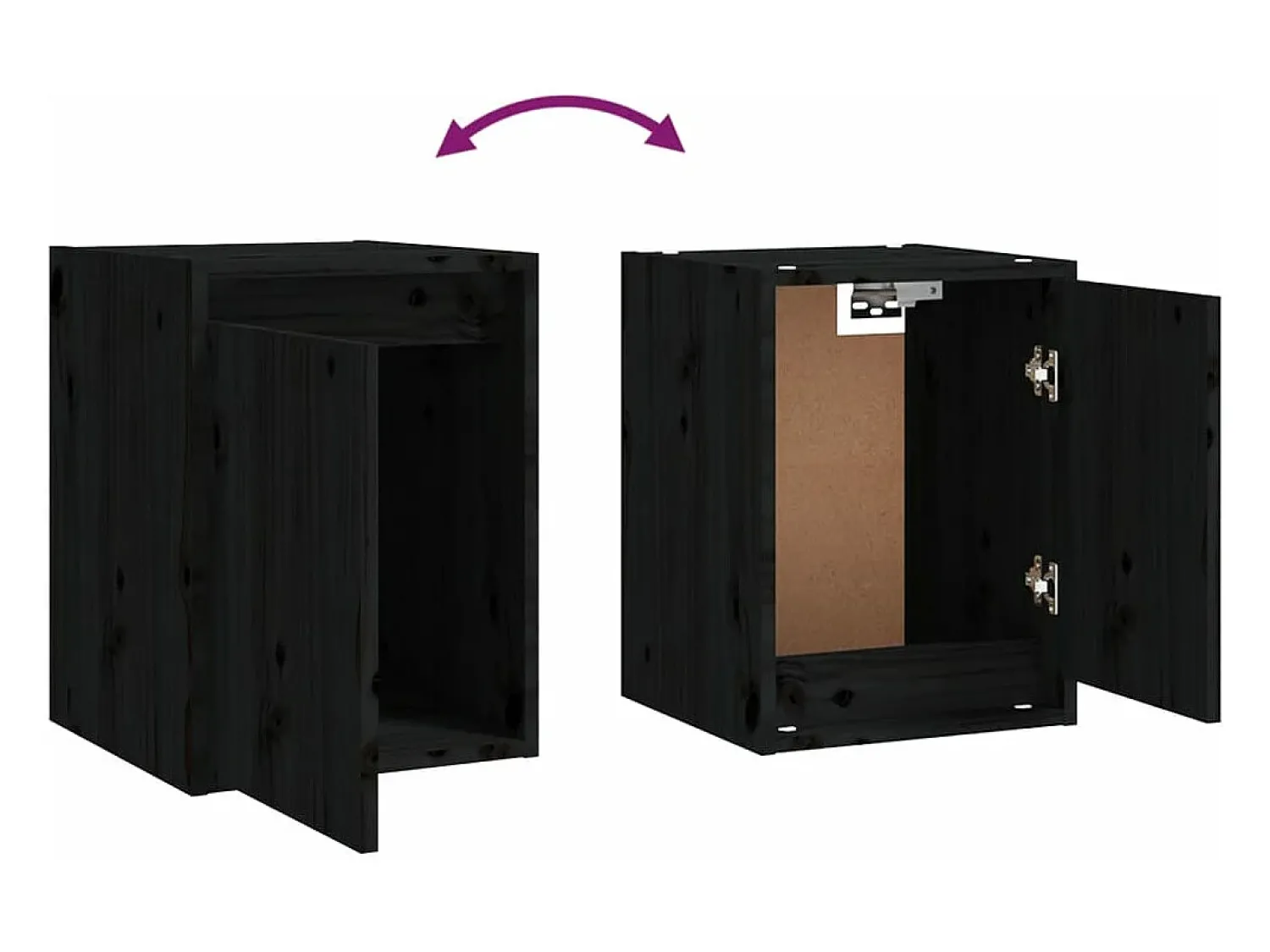Prateleira|vidaxl Armários de parede 2 pcs 30x30x40 cm pinho maciço Preto