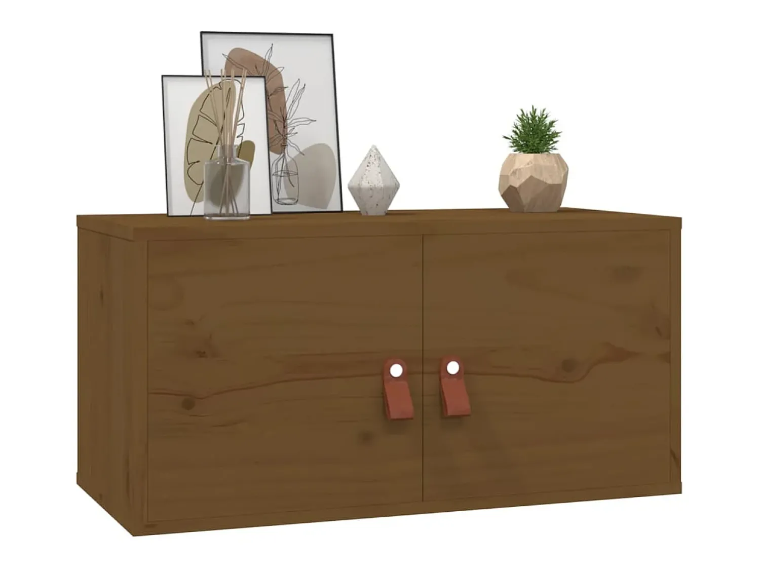 Sale vidaxl Armários de parede 2 pcs 60x30x30 cm pinho maciço -mel Castanho