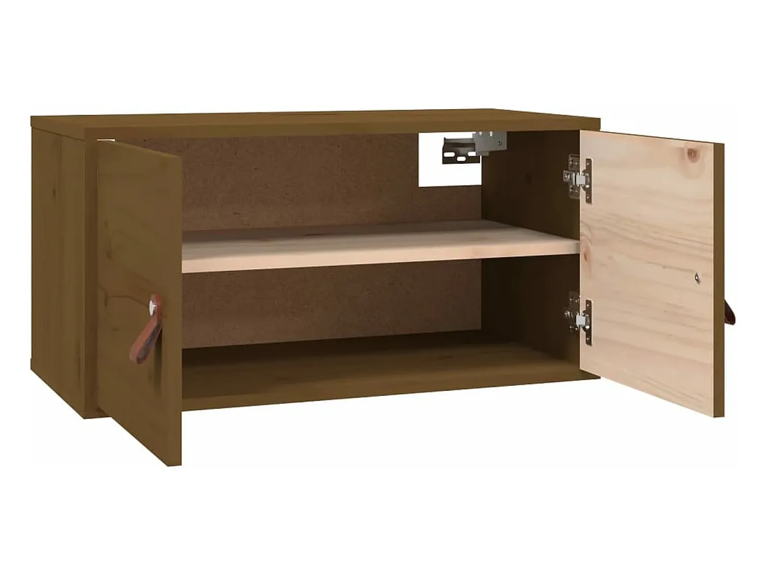 Sale vidaxl Armários de parede 2 pcs 60x30x30 cm pinho maciço -mel Castanho