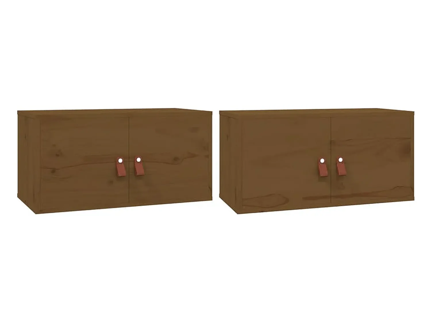 Sale vidaxl Armários de parede 2 pcs 60x30x30 cm pinho maciço -mel Castanho