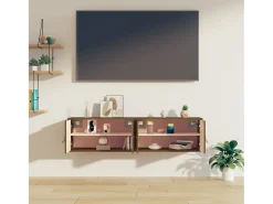 Sale vidaxl Armários de parede 2 pcs 60x30x30 cm pinho maciço -mel Castanho