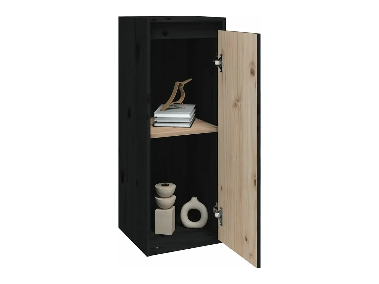 Prateleira*vidaxl Armários de parede 2 pcs 30x30x80 cm pinho maciço Preto