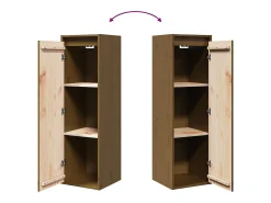 vidaxl Armários de parede 2 pcs 30x30x100 cm pinho maciço mel^ Prateleira
