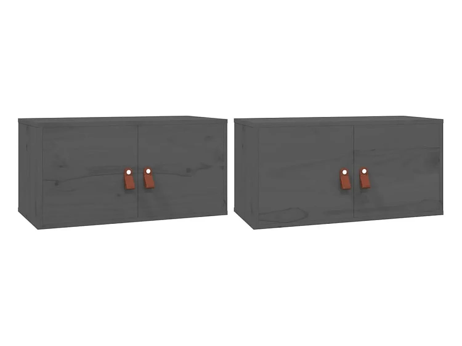 Prateleira|vidaxl Armários de parede 2 pcs 60x30x30 cm pinho maciço Cinzento