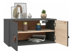 Prateleira|vidaxl Armários de parede 2 pcs 60x30x30 cm pinho maciço Cinzento